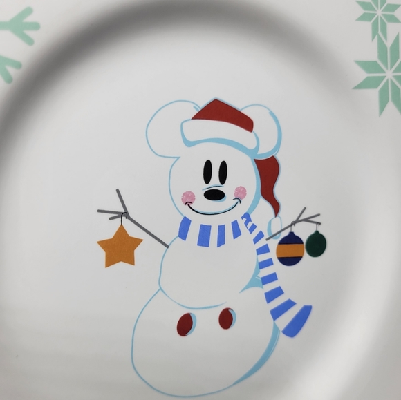 Disney Mickey Mouse Snowman Plate Cookies for Santa Plate Mickey Snowmouse - Picture 4 of 4